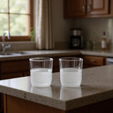 Set of Two Clear Crystal Glass Straight Shape Stemless Whiskey Glass