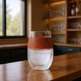 Clear And Natural Tritan Plastic Convex Curve Shape Stemless All Purpose Wine Glass