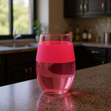 Magenta Tritan Plastic Convex Curve Shape Stemless All Purpose Wine Glass