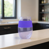 Purple Tritan Plastic Convex Curve Shape Stemless All Purpose Wine Glass