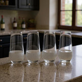 Set of Four Clear And White Plastic Angular Shape Stemless White Wine Glass