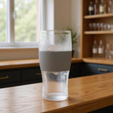 Clear And Gray Tritan Plastic Unique Shape Stemless Pint Glass