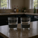 Set of Two Clear And Gray Tritan Plastic Straight Shape Stemless Whiskey Glass