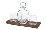 Set of Two Clear Crystal Straight Shape Stemless Whiskey Glass