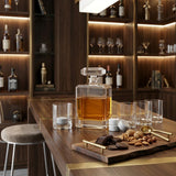 Set of Four Clear Crystal Straight Shape Stemless Decanter