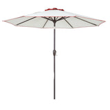 9' Beige And Terracotta Polyester Octagonal Tilt Market Patio Umbrella