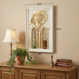 Set of Two 30" White and Gold Wood Framed Accent Mirrors