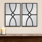Set of Two Black Wood Framed Accent Mirror