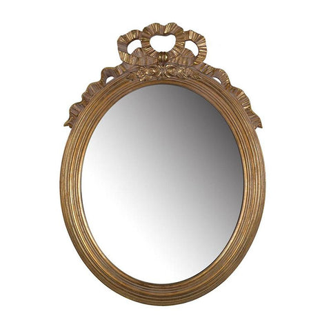 26" Gold Crowned Top Resin Framed Accent Mirror