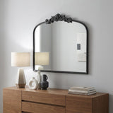 31" Black Arch Iron Framed Accent Mirror