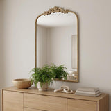 42" Gold Arch Iron Framed Accent Mirror