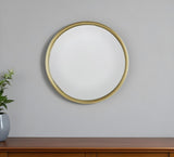 15" Gold Round Iron Textured Framed Accent Mirror