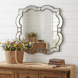 32" Clear Scalloped Glass Framed Accent Mirror