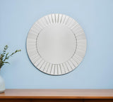 24" Clear Round Beveled Glass Framed Accent Mirror