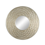 31" Silver Round Dimensional Thick Frame Accent Mirror
