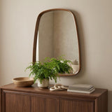 37" Brown Solid Wood Novelty Framed Accent Mirror