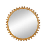 34" Brown Abstract Wood Framed Accent Mirror