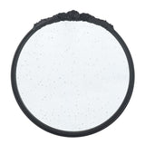 30" Black Crowned Top Antiqued Glass Round Framed Accent Mirror