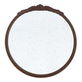 30" Brown Crowned Top Antiqued Glass Framed Accent Mirror