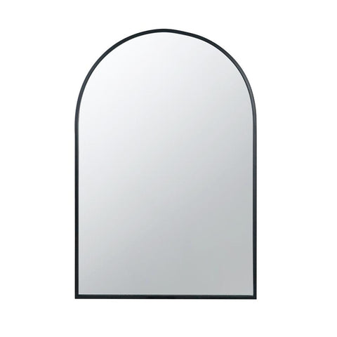 36" Black Arch Metal Framed Accent Mirror