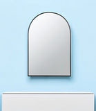 36" Black Arch Metal Framed Accent Mirror