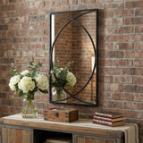 Set of Three Black Iron Framed Accent Mirror