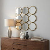 27" Gold Square Iron Framed Accent Mirror