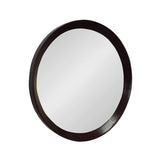 20" Dark Brown Round Wood Framed Accent Mirror