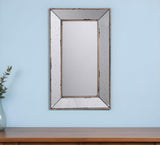 24" Silver Framed Antiqued Accent Mirror
