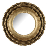 16" Gold Round Iron Framed Accent Mirror