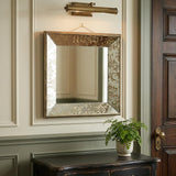 15" Brown Square Framed Antiqued Damask Accent Mirror