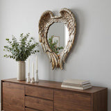 22" Antiqued Gold Heart Resin Framed Accent Mirror