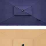 10' Tan Polyester Rectangular Tilt Market Patio Umbrella