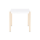 24" Gold And White Manufactured Wood Square End Table