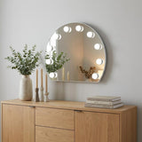15" White Abstract Metal Framed Mounted Accent Mirror