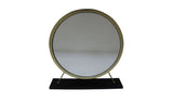 19" Brass Round Metal Framed Freestanding Mirror