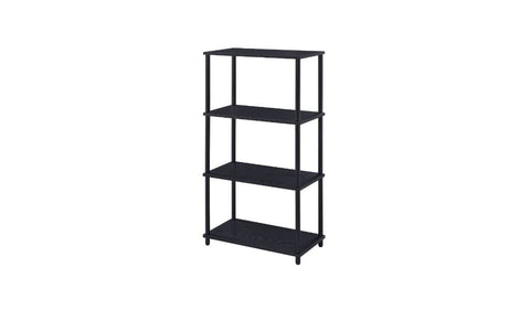 44" Black Metal and Wood Four Tier Etagere Bookcase