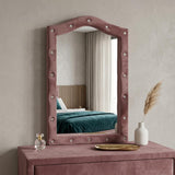 30" Pink Abstract Wood Framed Mounted Dresser Mirror