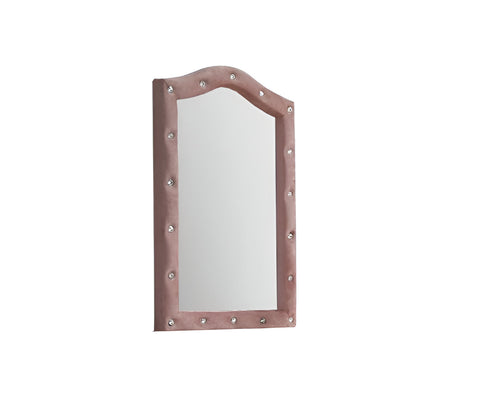 30" Pink Abstract Wood Framed Mounted Dresser Mirror