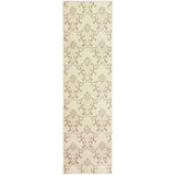 8' Beige Floral Vines Runner Rug