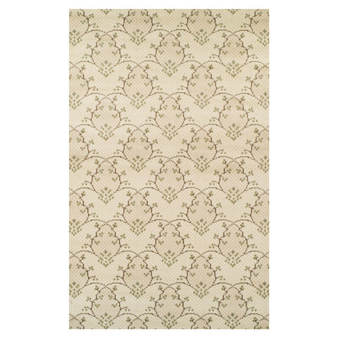 5' X 8' Beige Floral Vines Area Rug