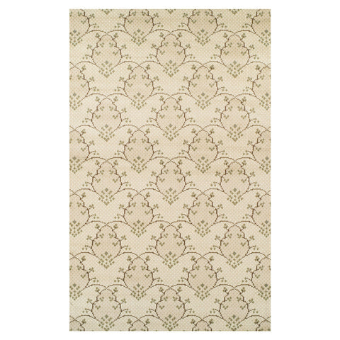 8' X 10' Beige Floral Vines Area Rug