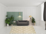 8' X 10' Beige Floral Vines Area Rug