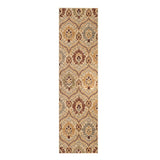 8' Beige Red And Gray Floral Runner Rug