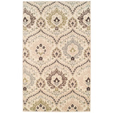 4' X 6' Gray And Ivory Floral Area Rug