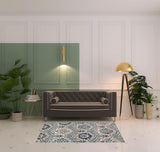 4' X 6' Ivory Blue And Gray Medallion Area Rug