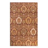 4' X 6' Red And Gold Floral Area Rug