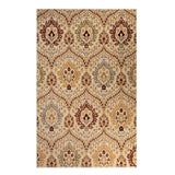 5' X 8' Beige Red And Gray Floral Area Rug