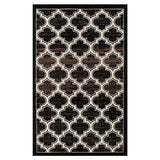 8' X 10' Black Brown And Ivory Geometric Area Rug