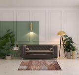 4' X 6' Rust And Gray Damask Distressed Area Rug